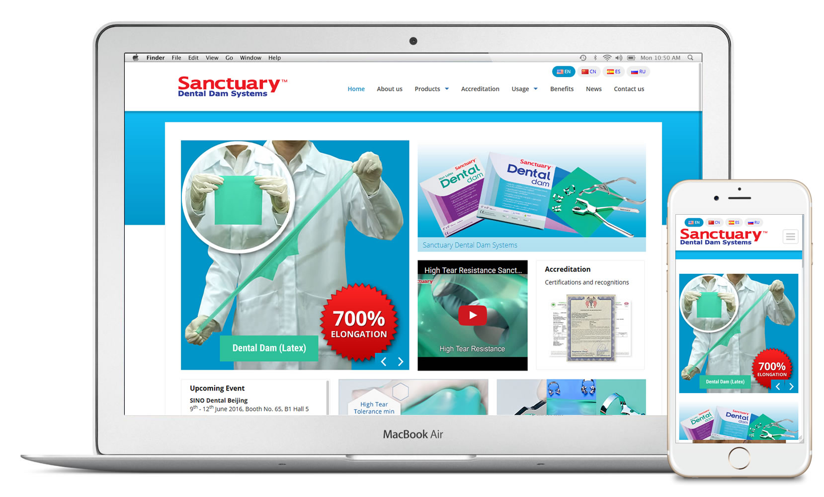 Sanctuary Dental Dam website design